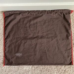 Coach Brown Dust Bag with Red Trim